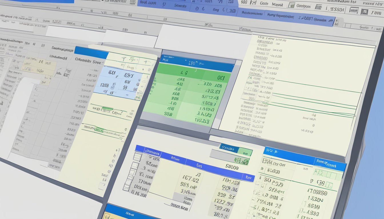 A computer screen displaying Excel functions and formulas