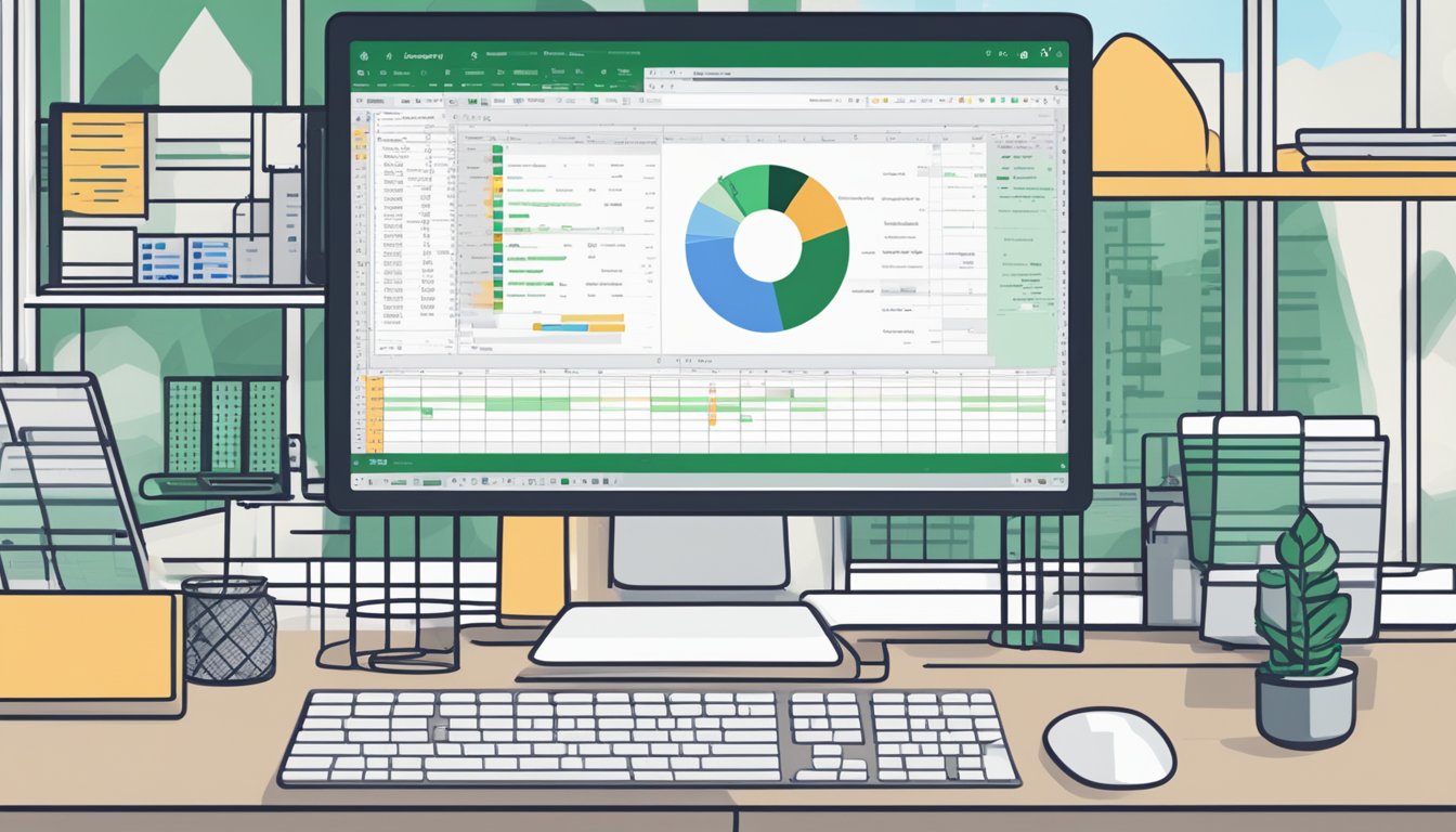 A computer screen displaying the integration of OpenAI and chatgpt API with an Excel spreadsheet open on the monitor