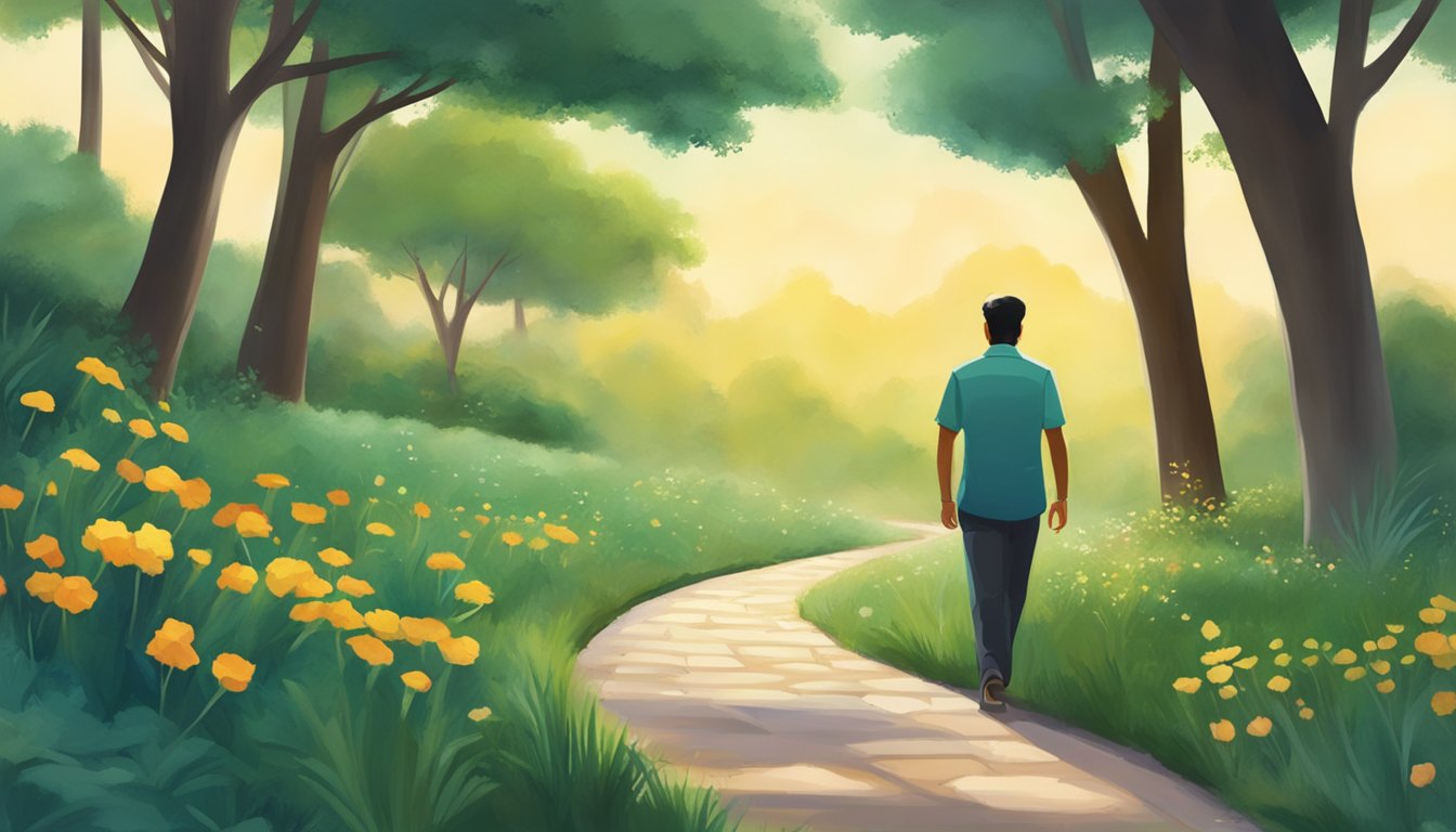 Piyush Saggi walks through a serene path, surrounded by harmonious nature