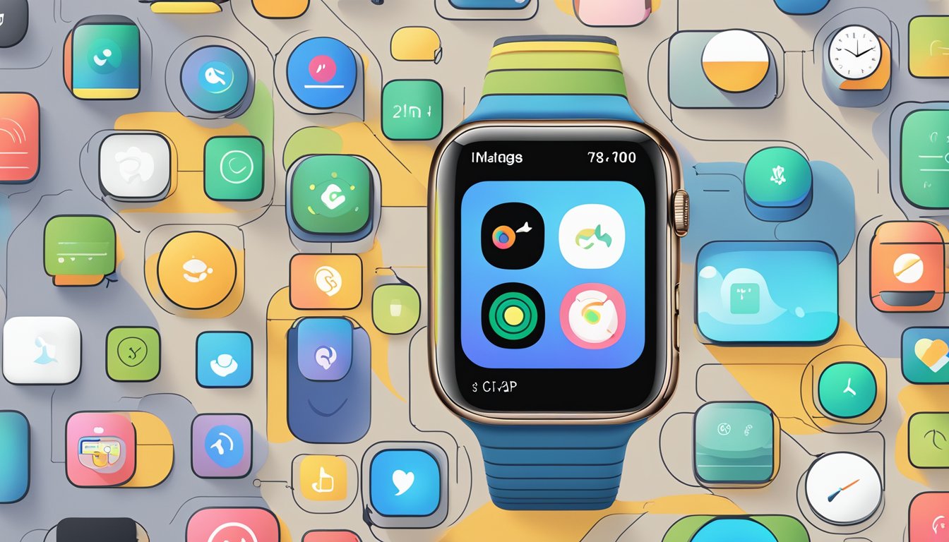 The Apple Watch displaying chatGPT app and system functions