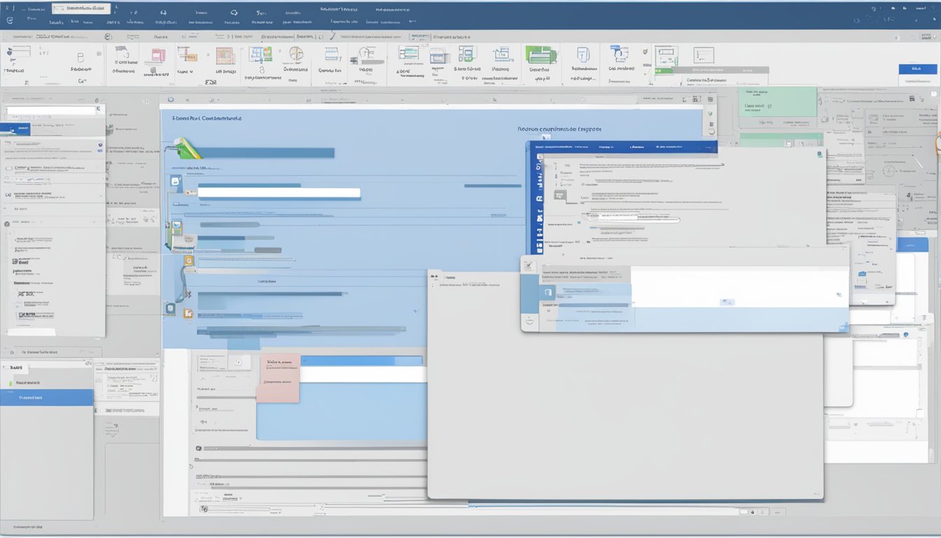 ChatGPT feature integrated into Microsoft Word interface, with chat bubbles and text input/output