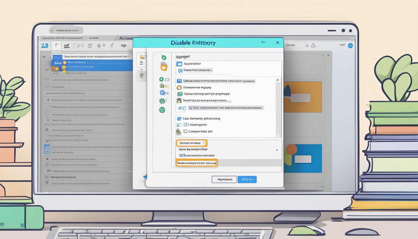 A computer screen showing the steps to disable chat history in ChatGPT, with clear instructions and a cursor clicking on the settings option